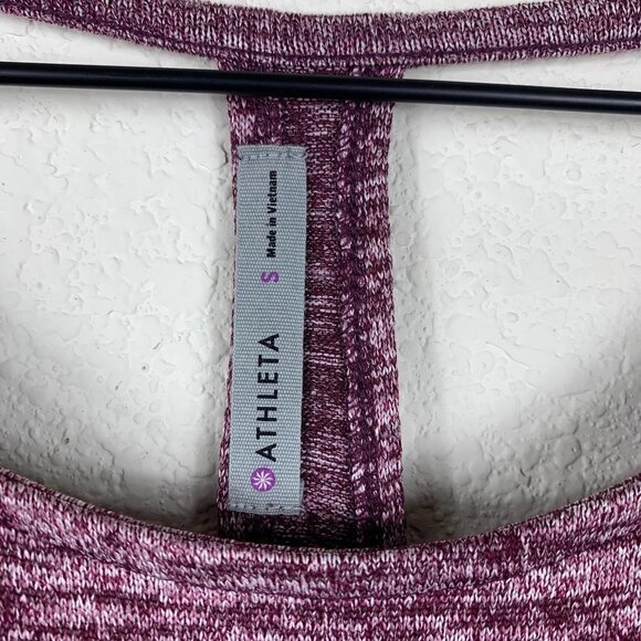 Athleta Heathered Purple Long Sleeve Layered Crossover T-Back Top Size Small - Picture 5 of 7